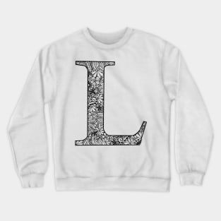 Floral  Letter Capital L Crewneck Sweatshirt